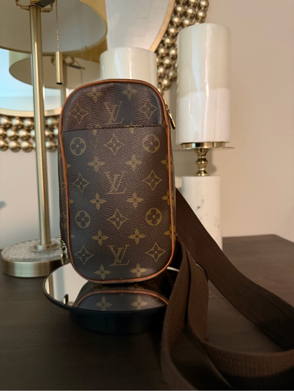 Louis Vuitton Monogram Canvas Brown & Gold Belt Bag